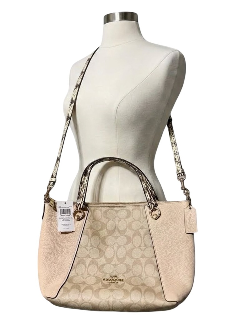 Coach tan purse with gold accents new with tags
